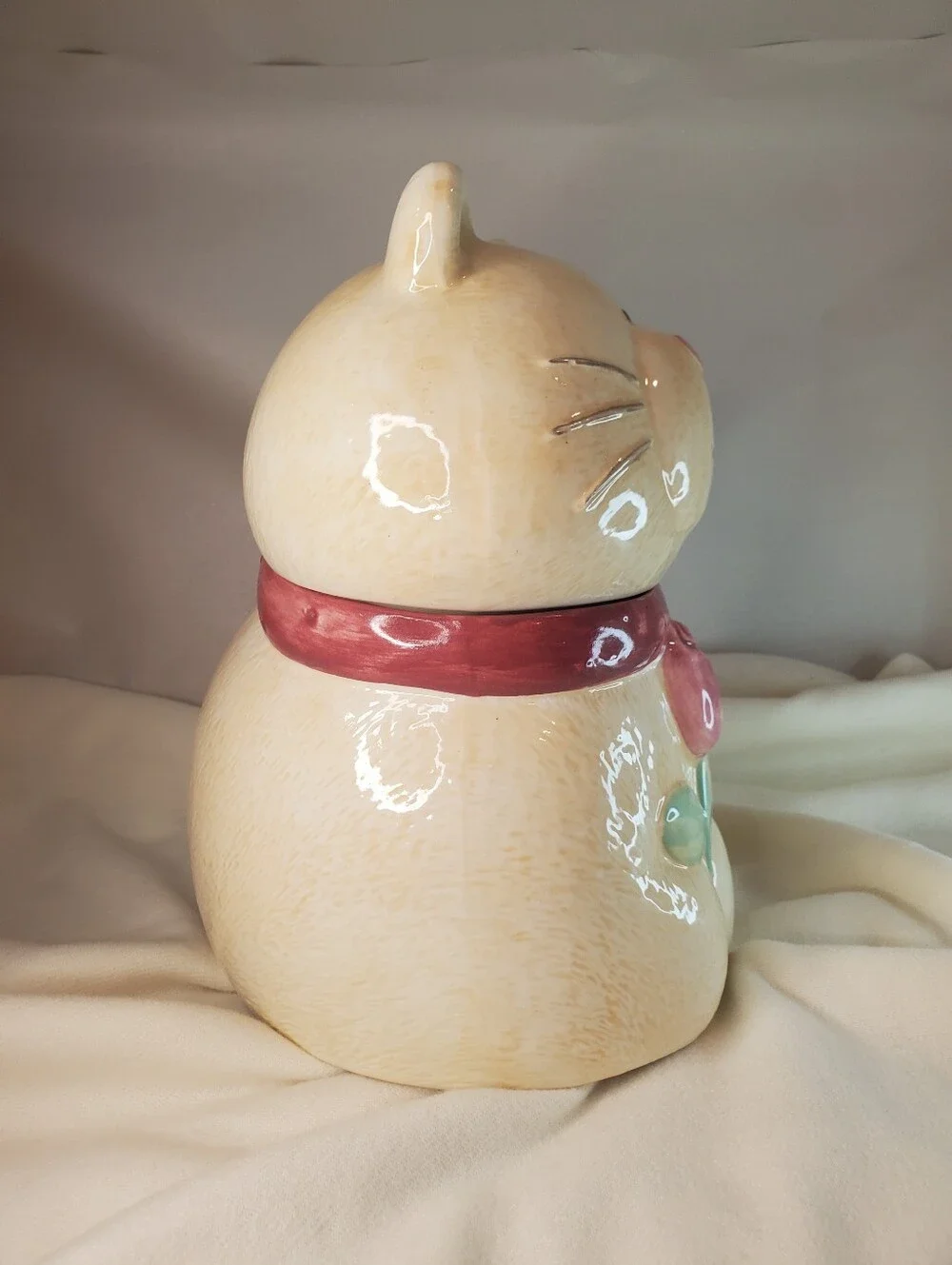 1980 - 90s Ceramic Ginger Cat  Cookie Jar